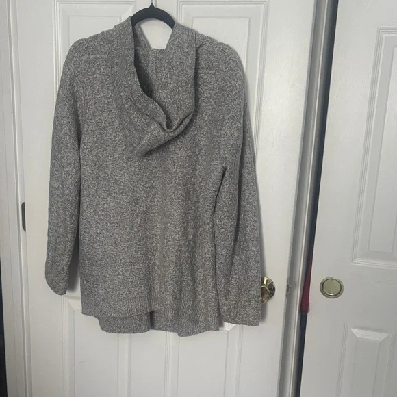 J.JILL Hooded Heather Gray Women's Sweater - Picture 7 of 12